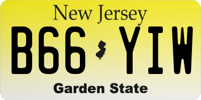 NJ license plate B66YIW