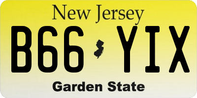 NJ license plate B66YIX