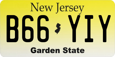 NJ license plate B66YIY