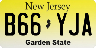NJ license plate B66YJA