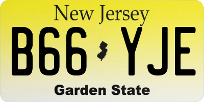 NJ license plate B66YJE