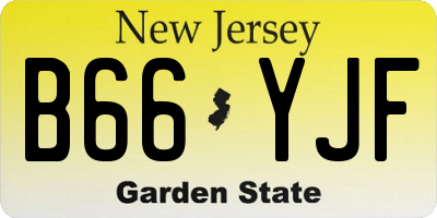 NJ license plate B66YJF