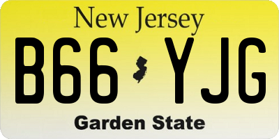 NJ license plate B66YJG