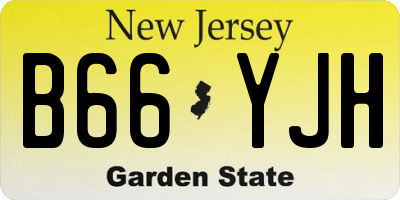 NJ license plate B66YJH