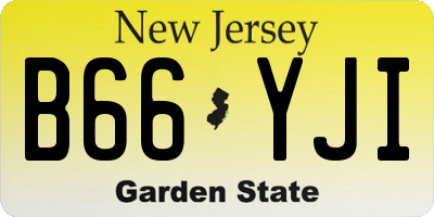 NJ license plate B66YJI