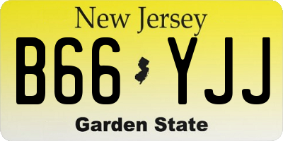 NJ license plate B66YJJ