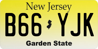 NJ license plate B66YJK