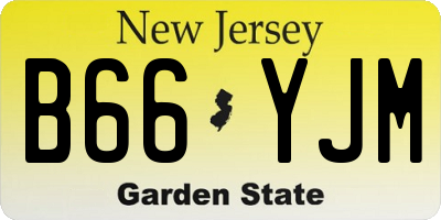 NJ license plate B66YJM