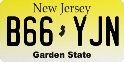 NJ license plate B66YJN