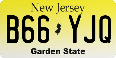 NJ license plate B66YJQ