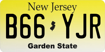 NJ license plate B66YJR