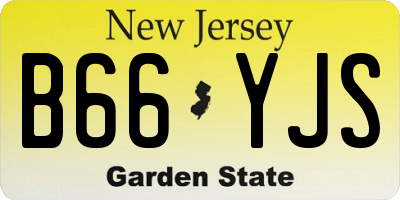 NJ license plate B66YJS