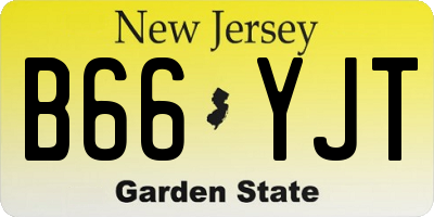 NJ license plate B66YJT