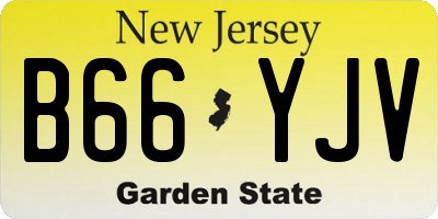 NJ license plate B66YJV