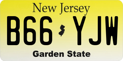 NJ license plate B66YJW