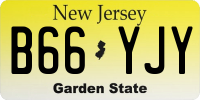 NJ license plate B66YJY