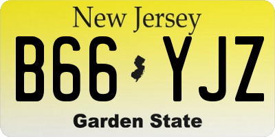 NJ license plate B66YJZ