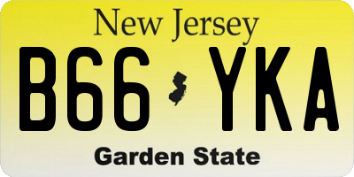 NJ license plate B66YKA