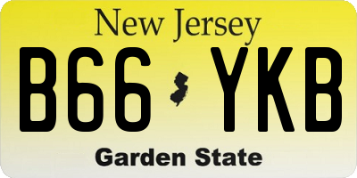 NJ license plate B66YKB