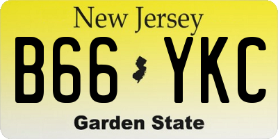 NJ license plate B66YKC