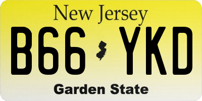 NJ license plate B66YKD
