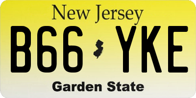 NJ license plate B66YKE