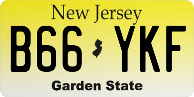 NJ license plate B66YKF