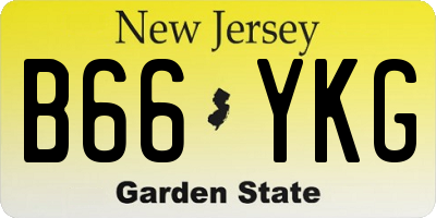 NJ license plate B66YKG