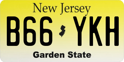 NJ license plate B66YKH