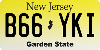 NJ license plate B66YKI