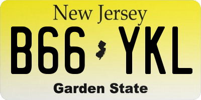 NJ license plate B66YKL