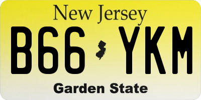 NJ license plate B66YKM