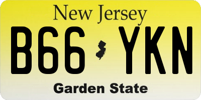 NJ license plate B66YKN