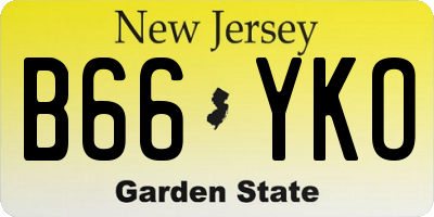 NJ license plate B66YKO