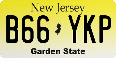 NJ license plate B66YKP