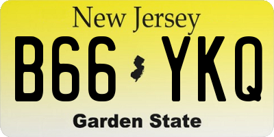 NJ license plate B66YKQ