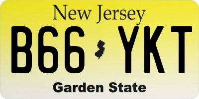 NJ license plate B66YKT
