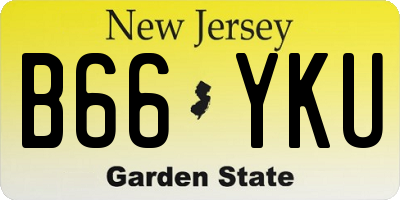 NJ license plate B66YKU