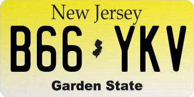 NJ license plate B66YKV