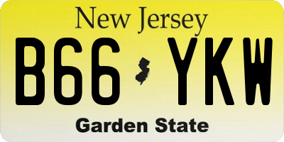 NJ license plate B66YKW