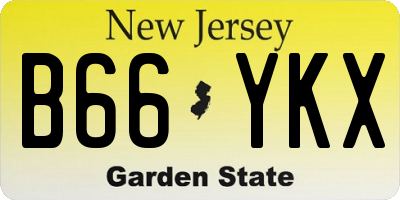 NJ license plate B66YKX