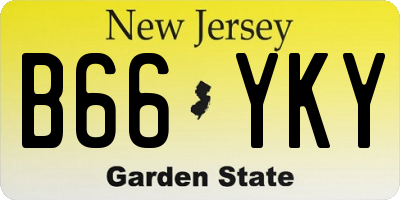 NJ license plate B66YKY