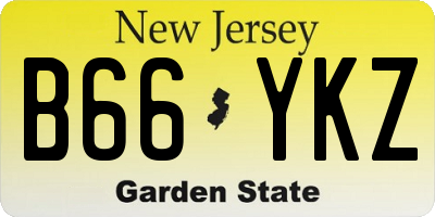 NJ license plate B66YKZ