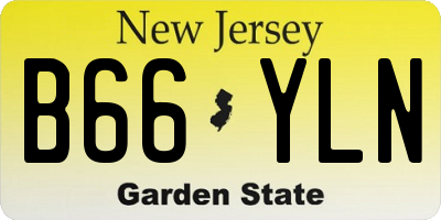 NJ license plate B66YLN