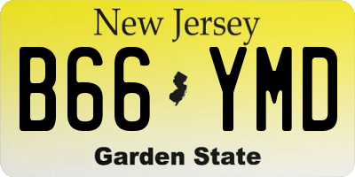 NJ license plate B66YMD