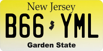 NJ license plate B66YML