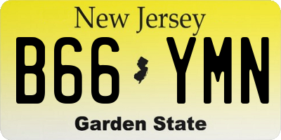 NJ license plate B66YMN