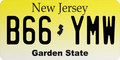 NJ license plate B66YMW