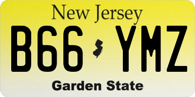 NJ license plate B66YMZ