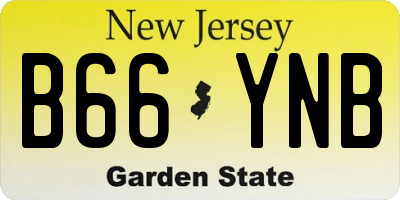 NJ license plate B66YNB